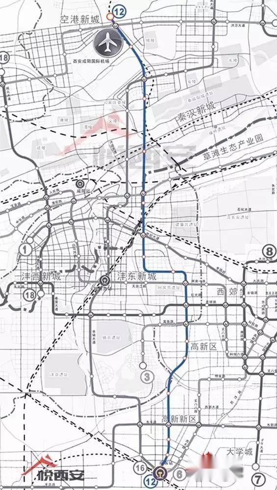 西安地铁12号线线路图最新版